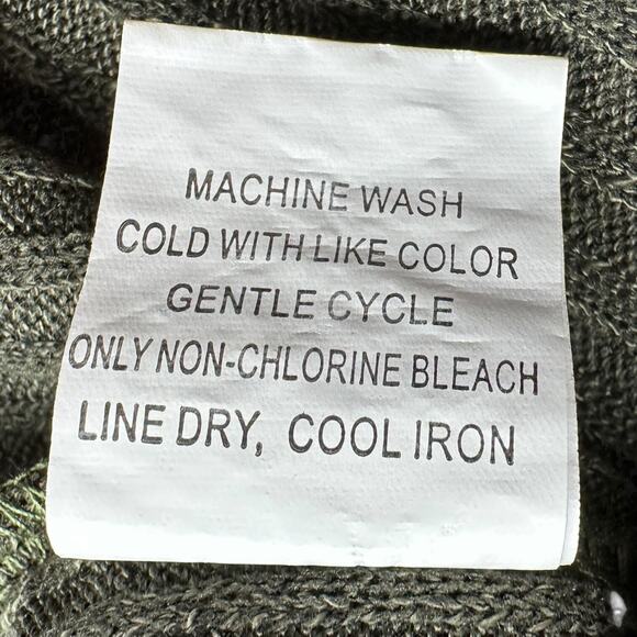 Amaryllis Olive Green V Neck Button Detail Ribbed Texture Long Sleeve Top XL - Picture 6 of 8